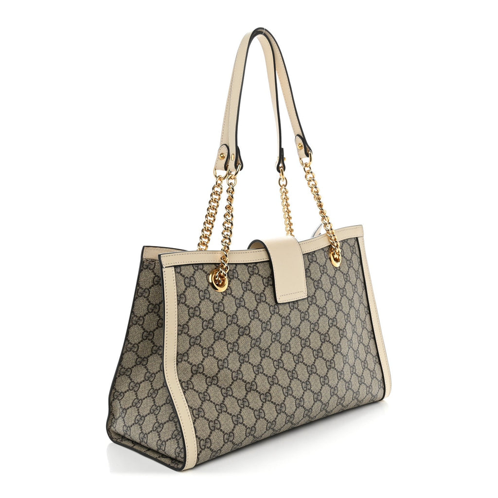 GG Supreme Monogram Medium Padlock Tote White £¨ Direct shipment via from wholesalehk.shop
