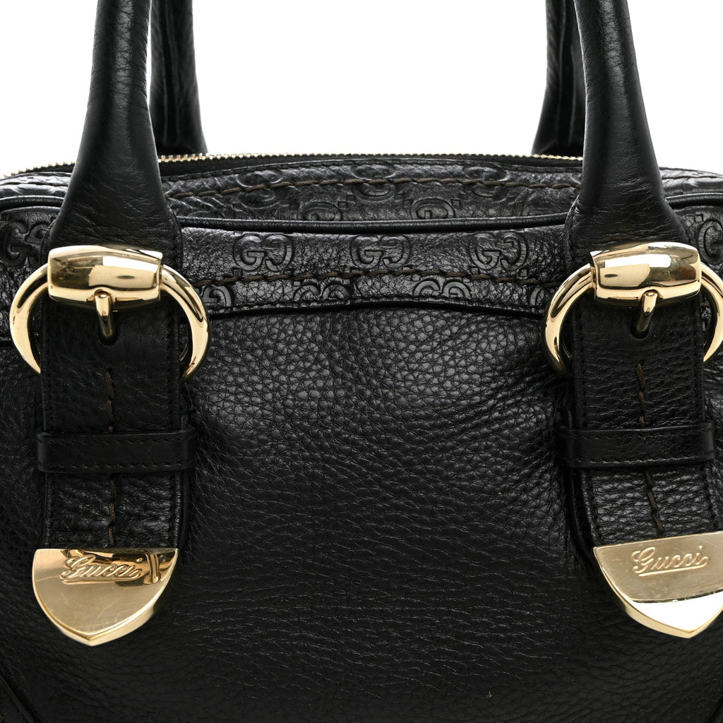 Calfskin Guccissima Signoria Bowler Bag Black £¨ Direct shipment via from wholesalehk.shop