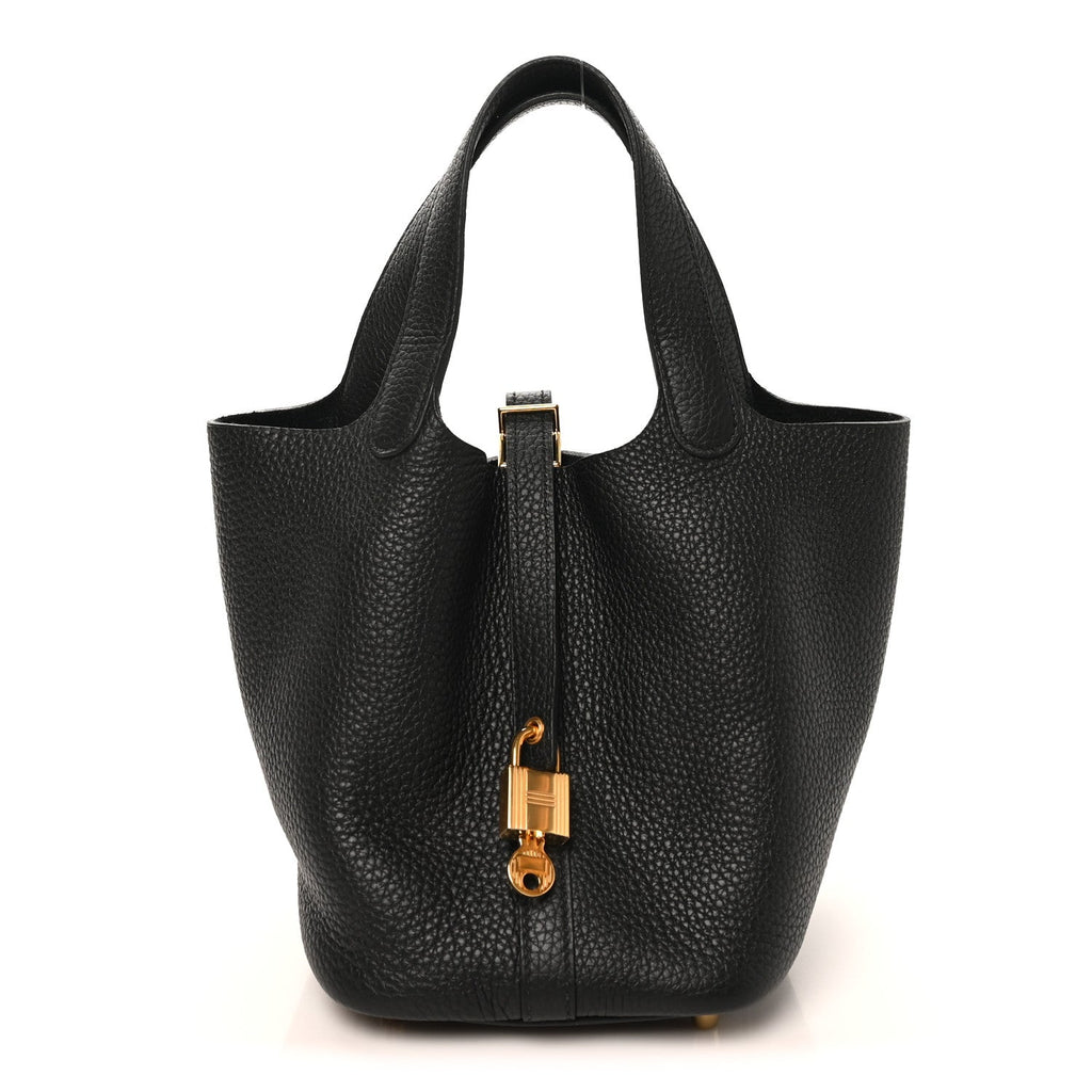 Taurillon Clemence Picotin Lock 18 PM Black £¨ Direct shipment via from wholesalehk.shop
