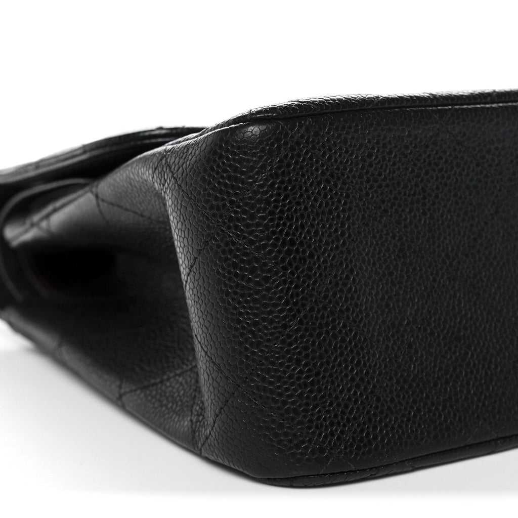 Caviar Quilted Jumbo Double Flap Black wholesalehk.shop