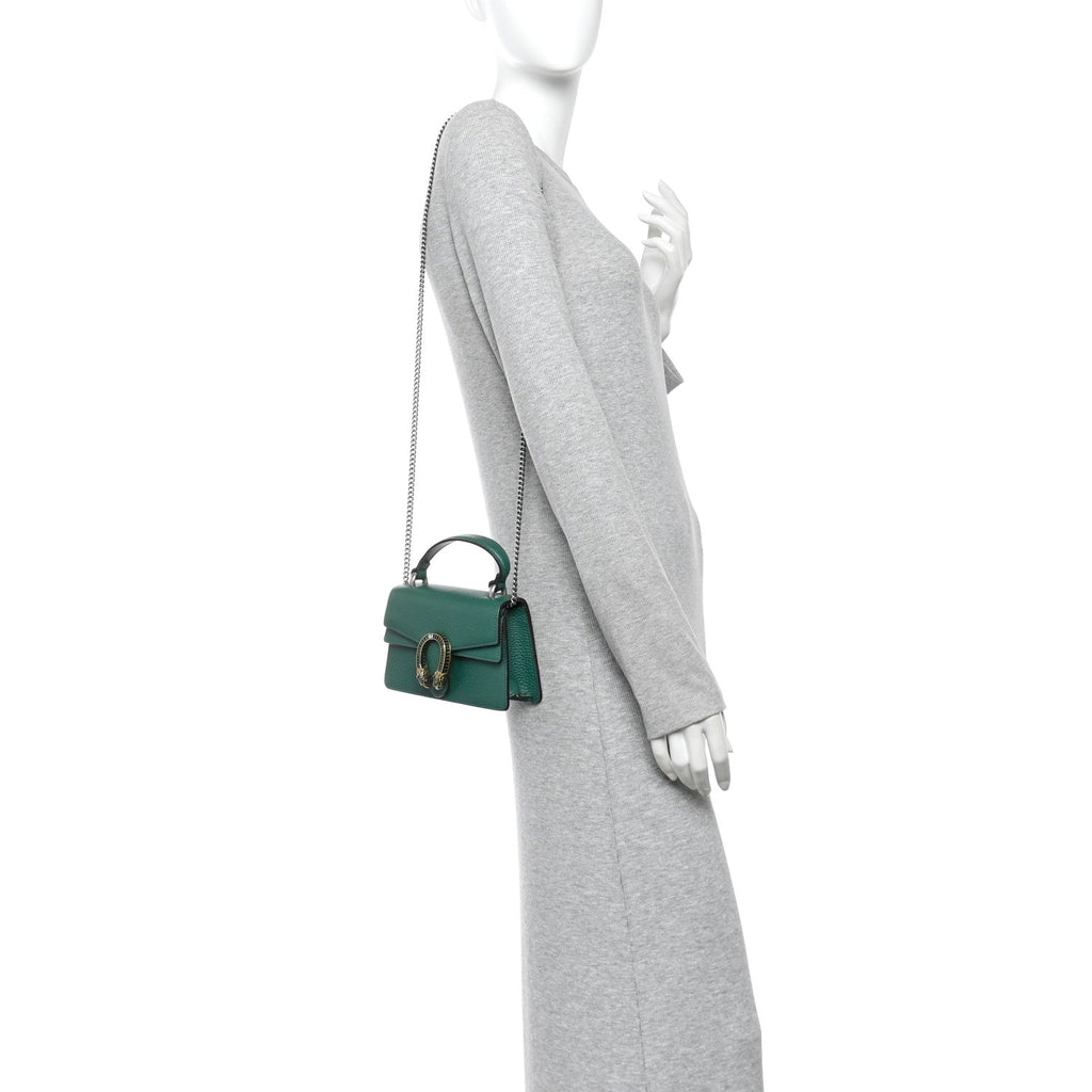 Dollar Calfskin Crystal Mini Dionysus Top Handle Bag Emerald wholesalehk.shop