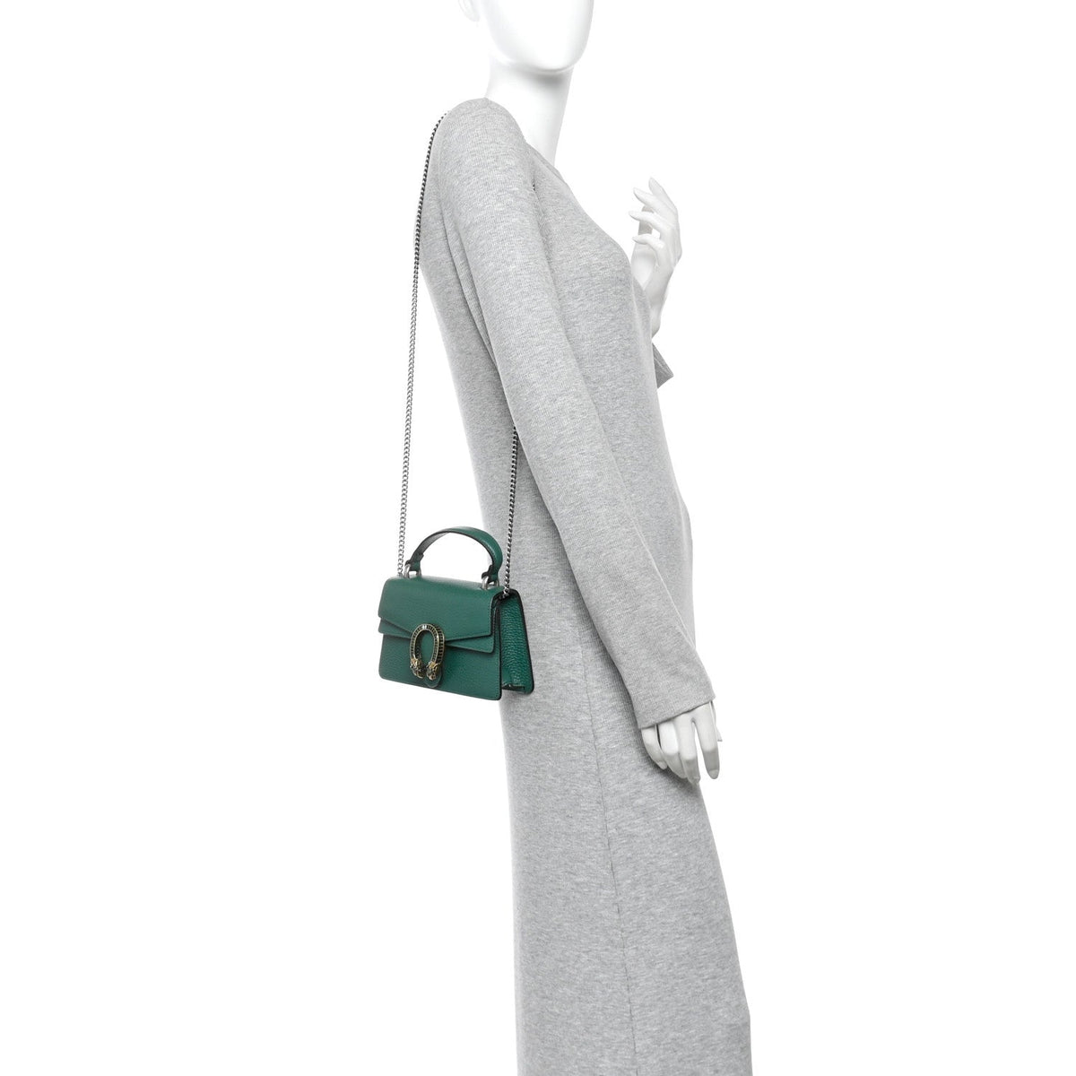 Dollar Calfskin Crystal Mini Dionysus Top Handle Bag Emerald wholesalehk.shop