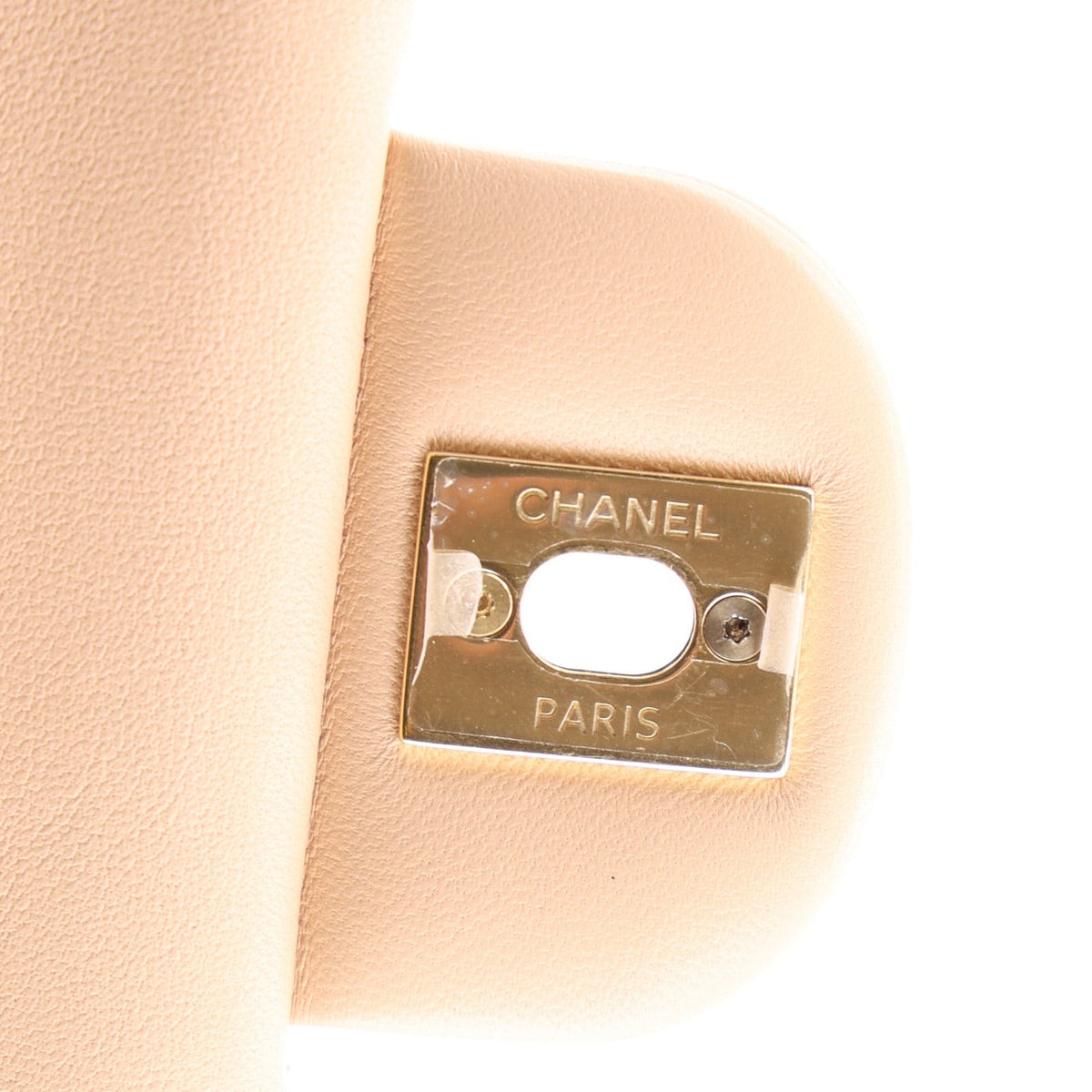 Lambskin Quilted Medium Double Flap Beige wholesalehk.shop