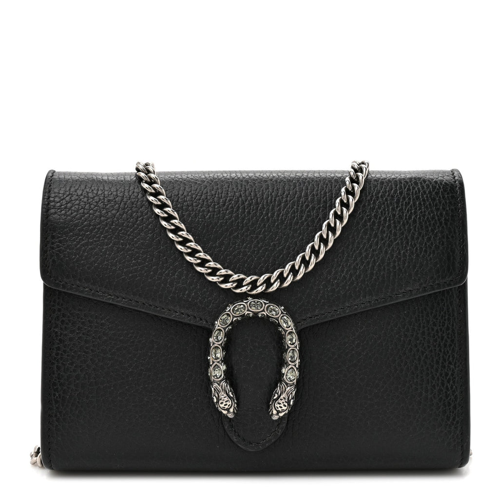 Calfskin Mini Dionysus Chain Wallet Black wholesalehk.shop