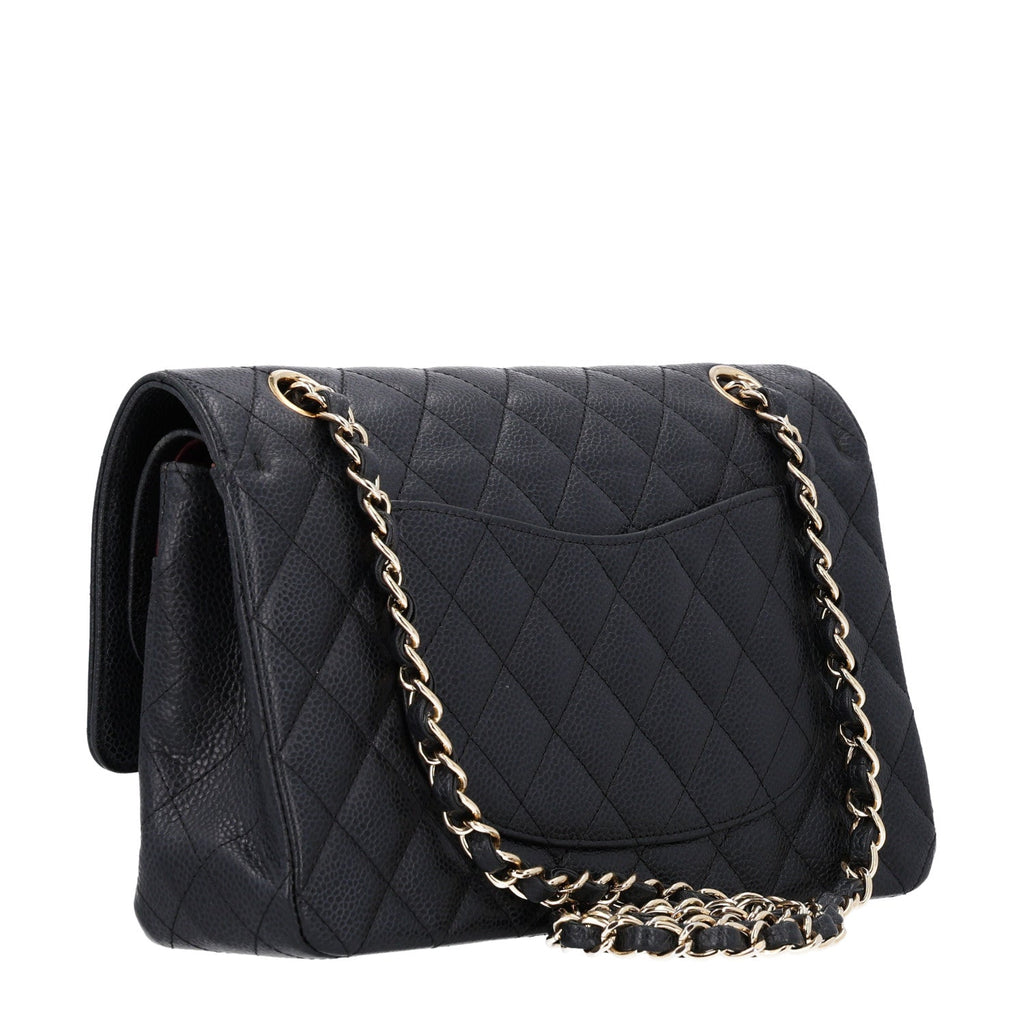 Caviar Quilted Medium Double Flap Black wholesalehk.shop