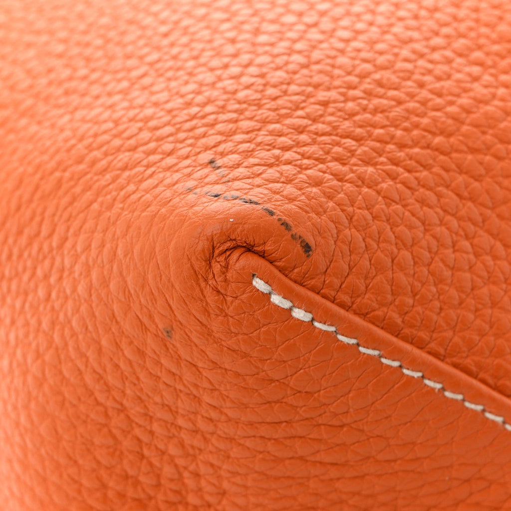 Taurillon Clemence Double Sens 45 Reversible Tote Orange Gold £¨ Direct shipment via from wholesalehk.shop