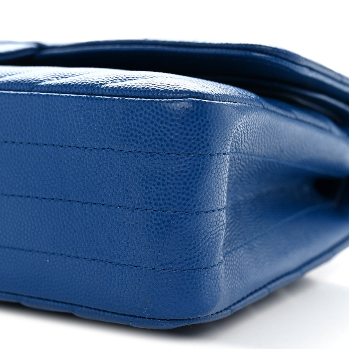 Caviar Chevron Quilted Medium Double Flap Blue wholesalehk.shop