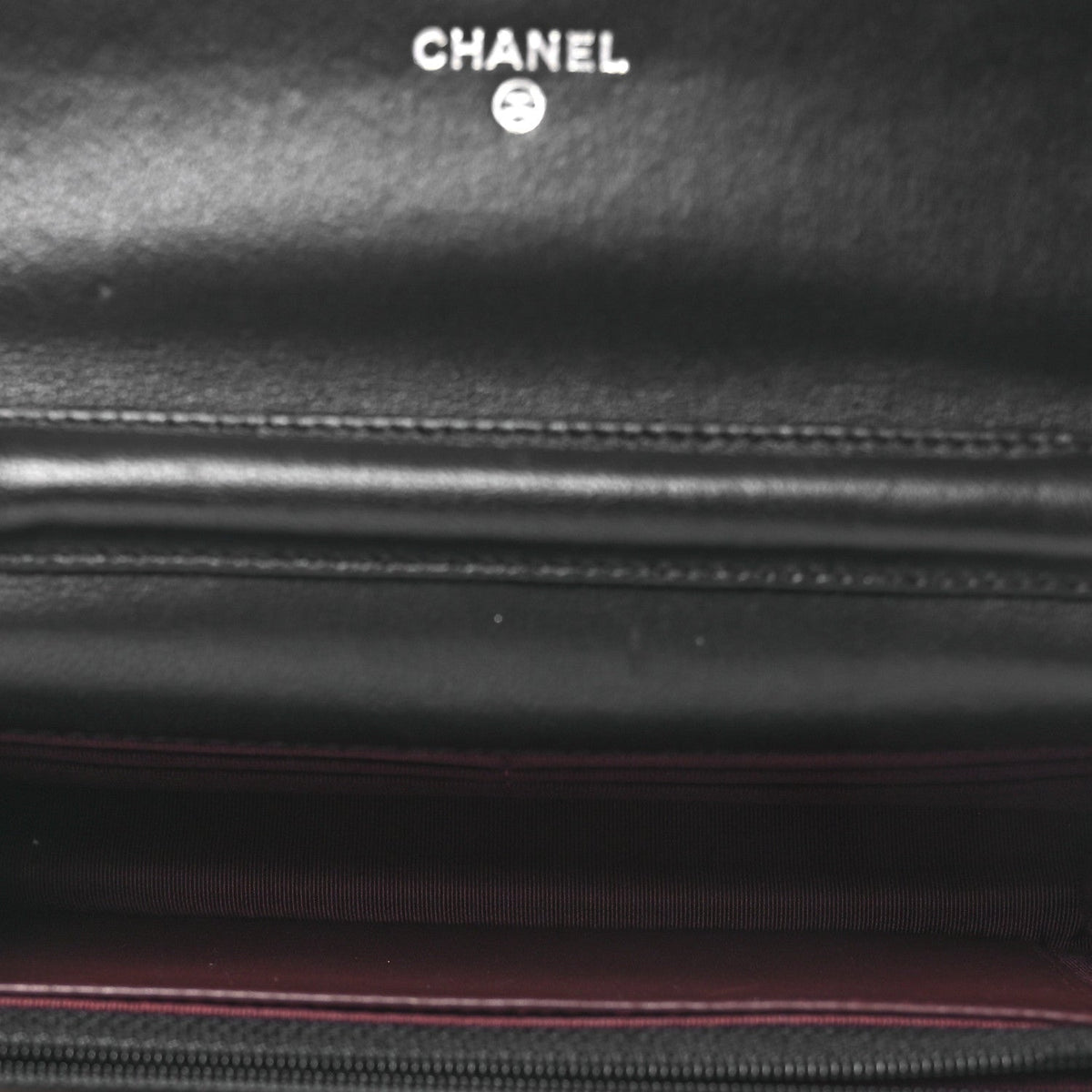 Lambskin Quilted Wallet On Chain WOC Black wholesalehk.shop