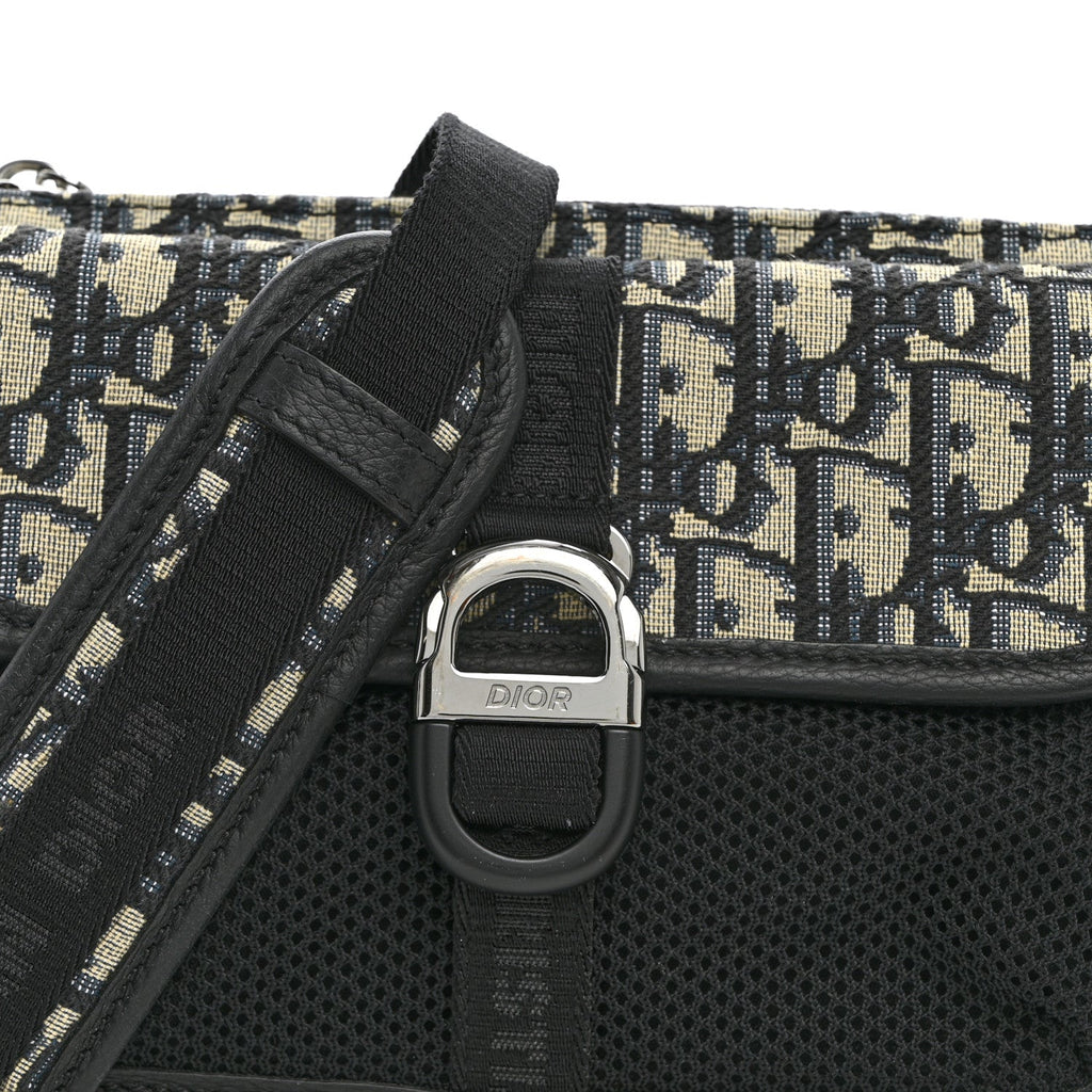 Oblique Jacquard Dior 8 Pouch With Strap Blue Black wholesalehk.shop