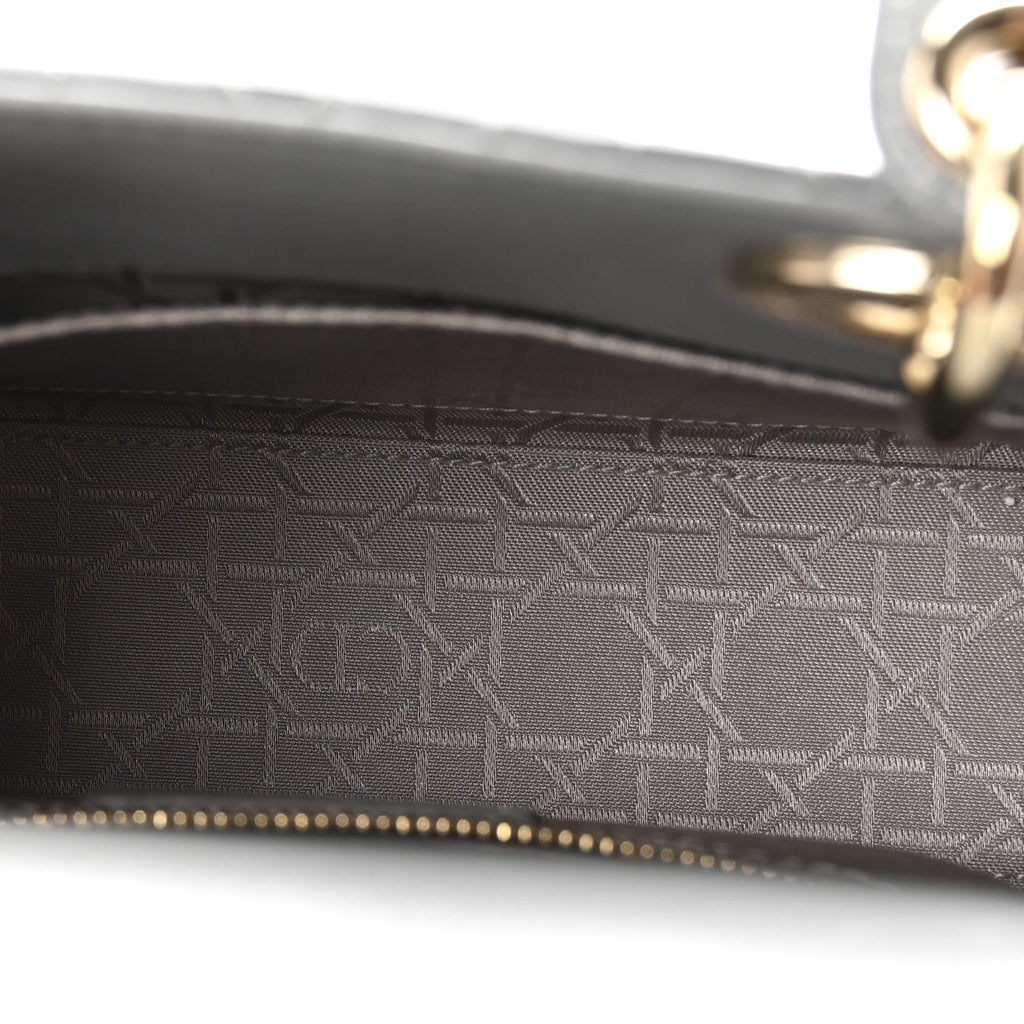 Lambskin Cannage Small My Lucky Badges My Lady Dior Grey wholesalehk.shop