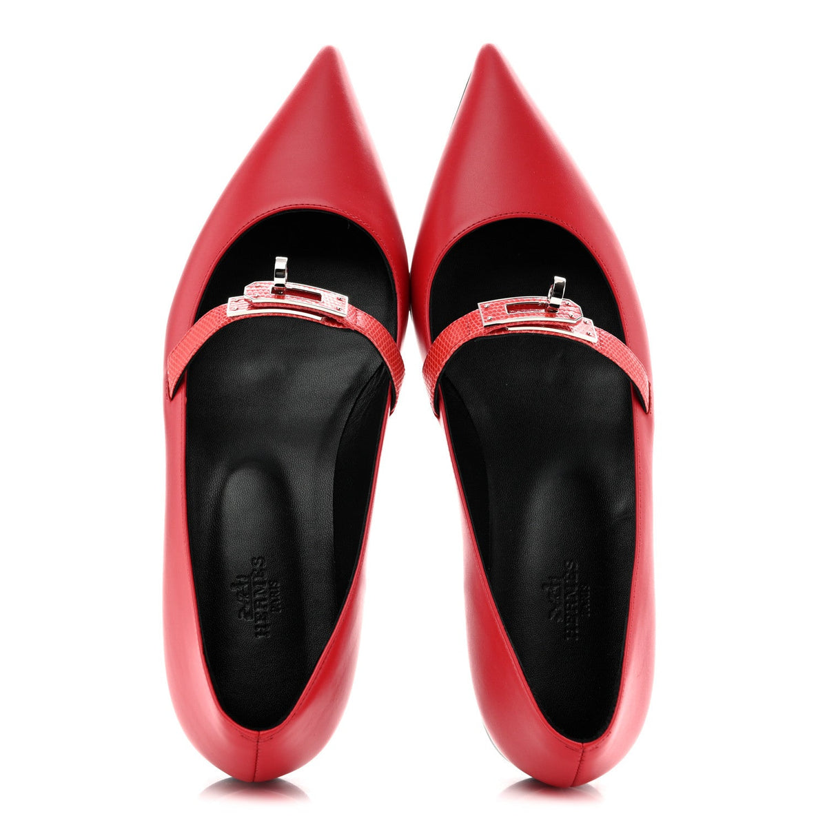 Lizard Calfskin Brillante Kelly Ballet Flat  38 Rouge Vif wholesalehk.shop