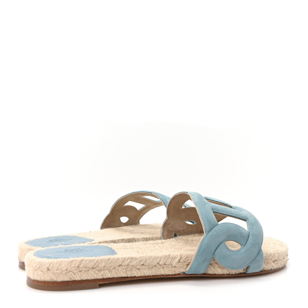 Suede Goatskin Famosa Espadrille Sandals 37 Bleu Citadin wholesalehk.shop