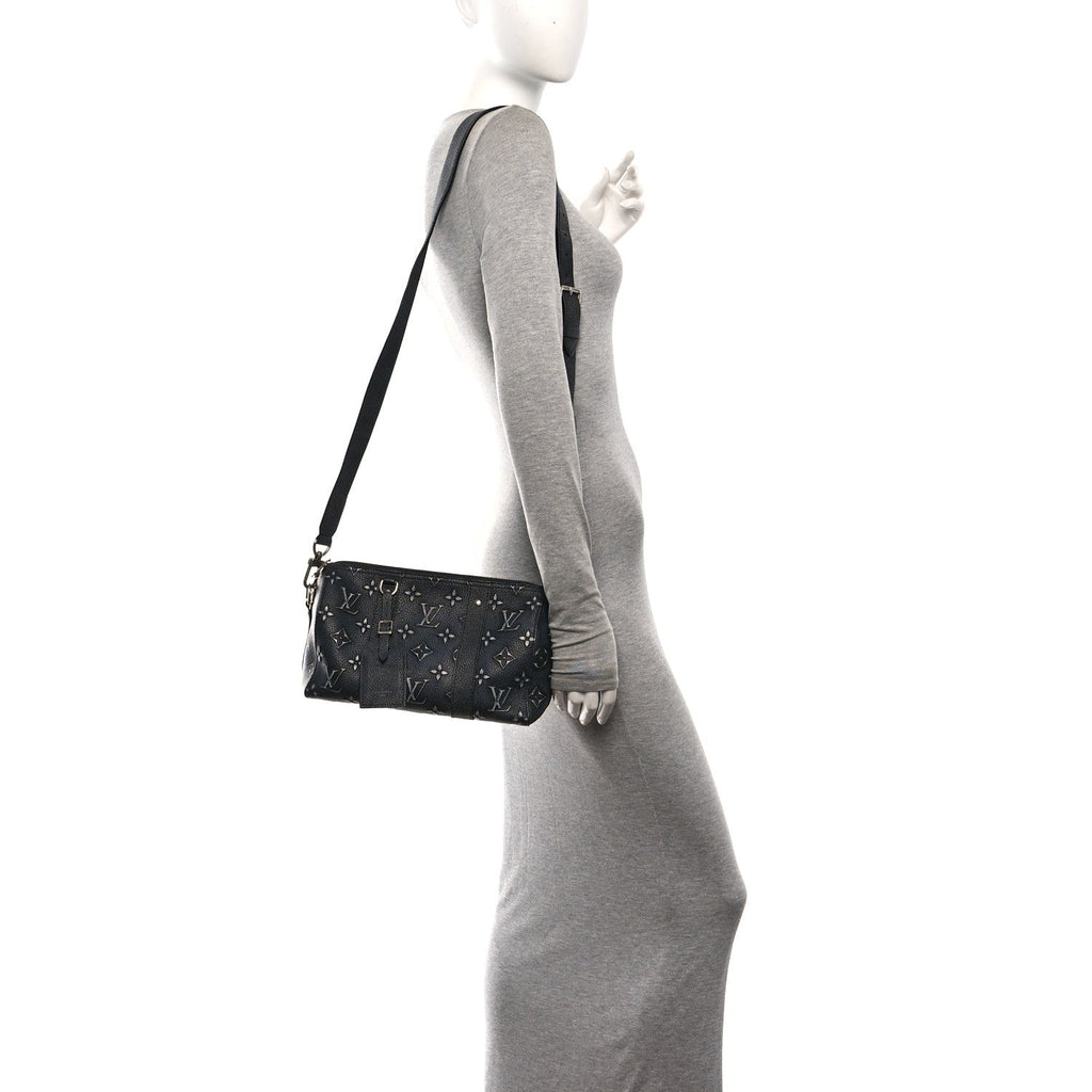 Cowhide Faded Monogram City Keepall Charcoal wholesalehk.shop
