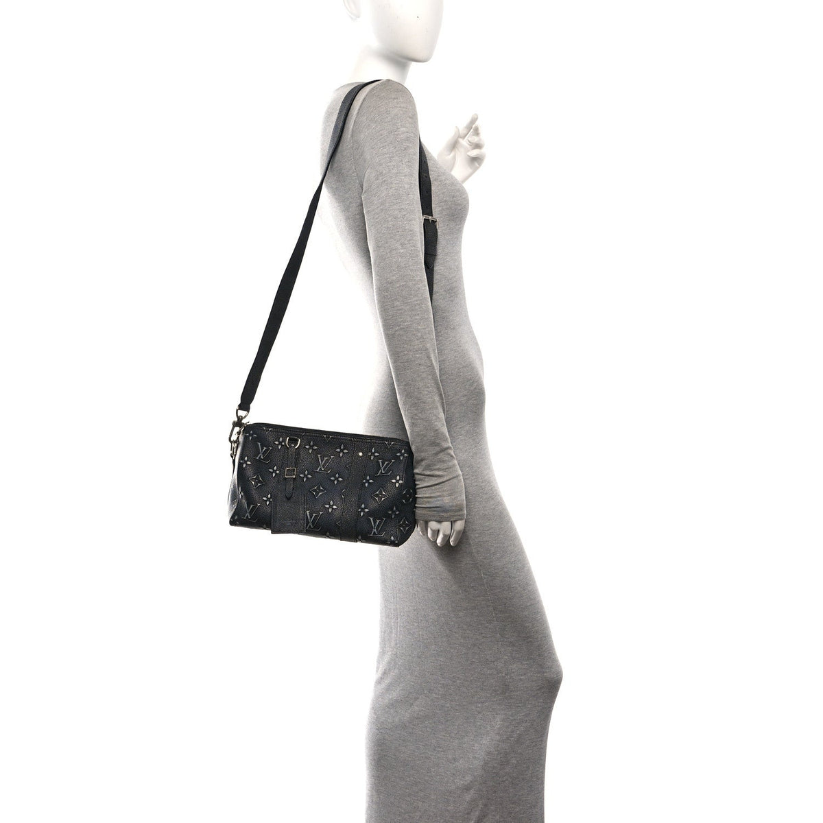 Cowhide Faded Monogram City Keepall Charcoal wholesalehk.shop