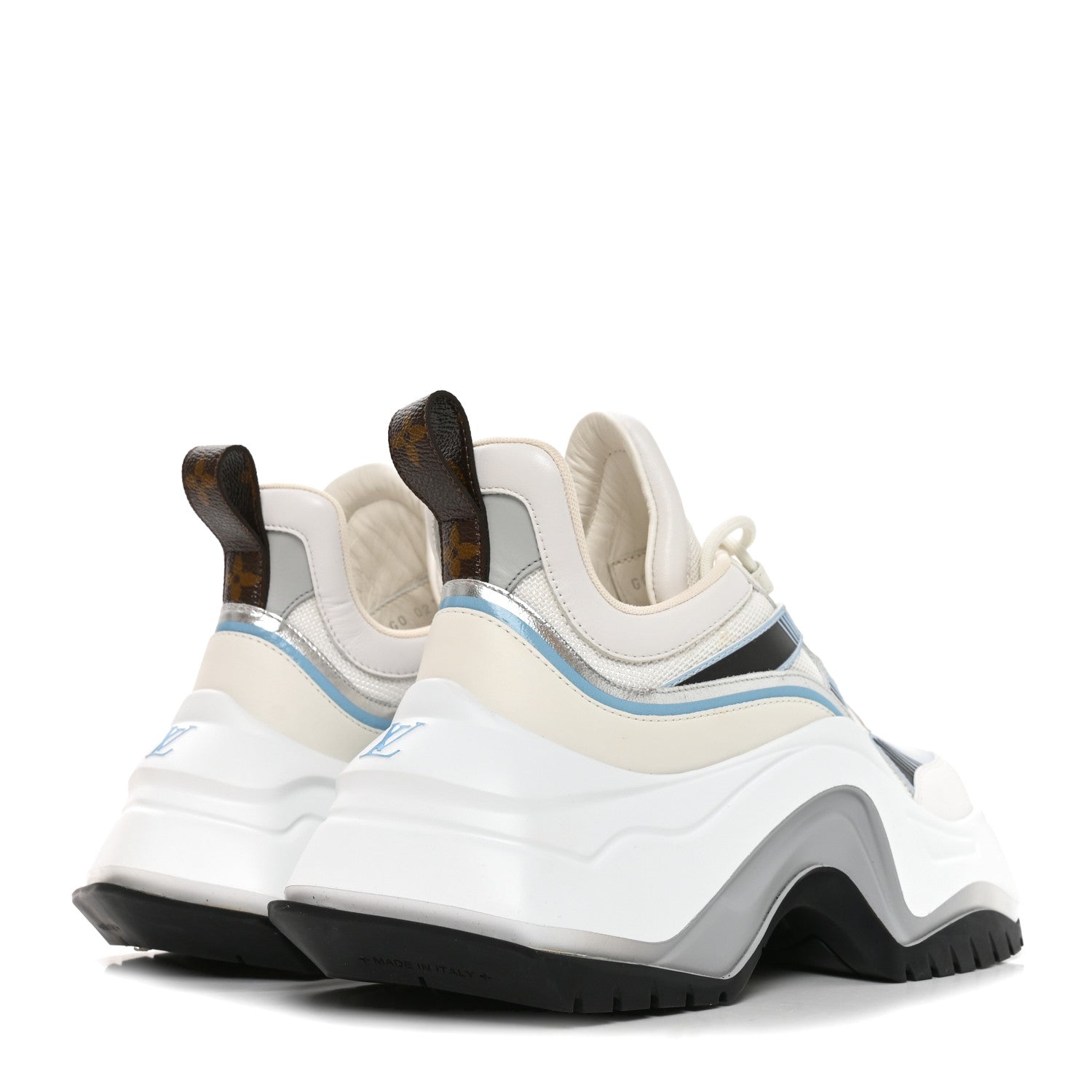 Calfskin Technical Nylon LV Archlight Sneakers 38 White Blue Gris £¨ Direct shipment via from wholesalehk.shop