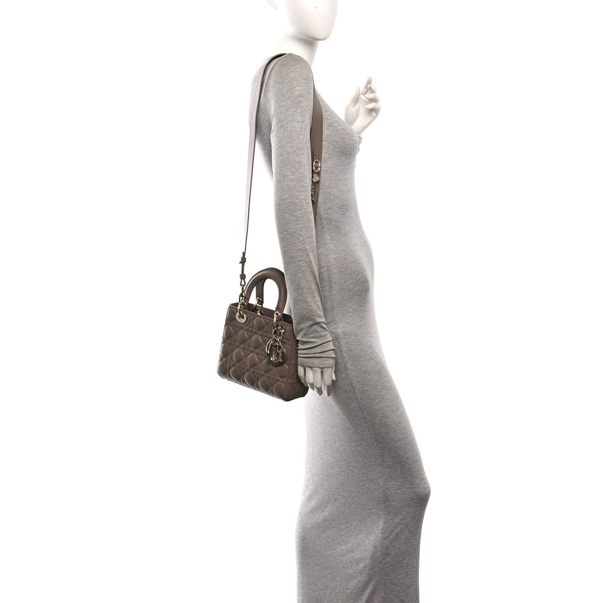 Lambskin Cannage Small My ABCDior Lady Dior Warm Taupe wholesalehk.shop