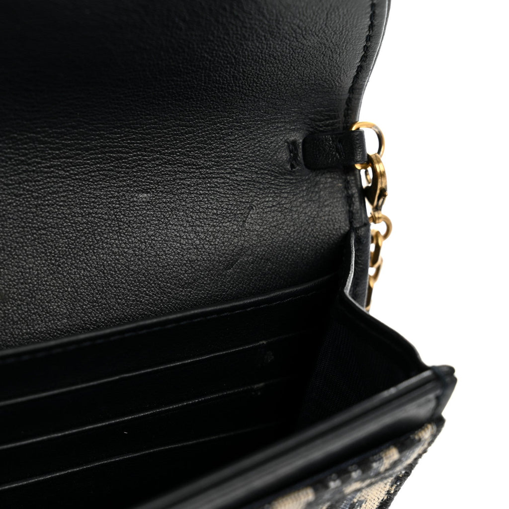 Oblique Saddle Chain Long Wallet Blue wholesalehk.shop