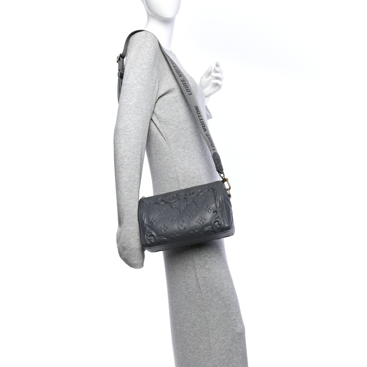 Calfskin Debossed Monogram Versailles City Keepall Dark Shadow Grey wholesalehk.shop