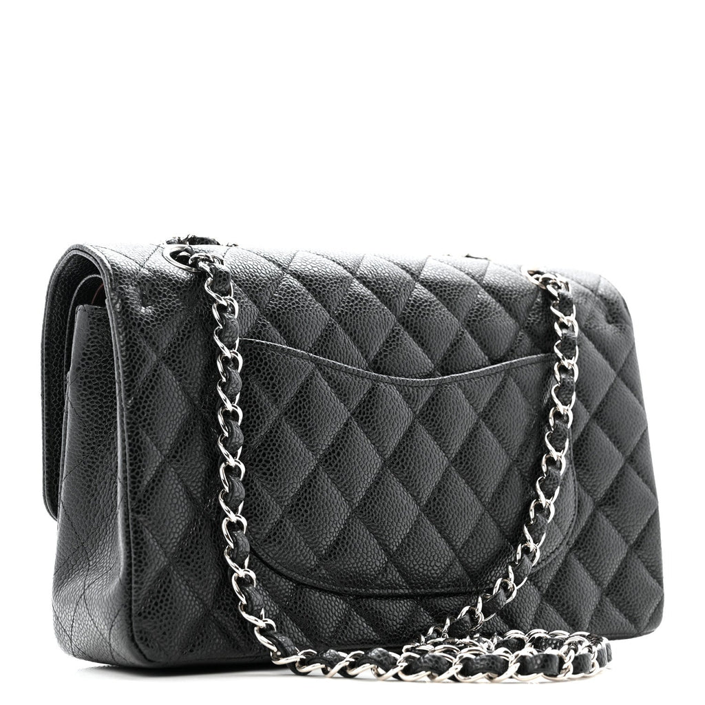 Caviar Quilted Medium Double Flap Black wholesalehk.shop