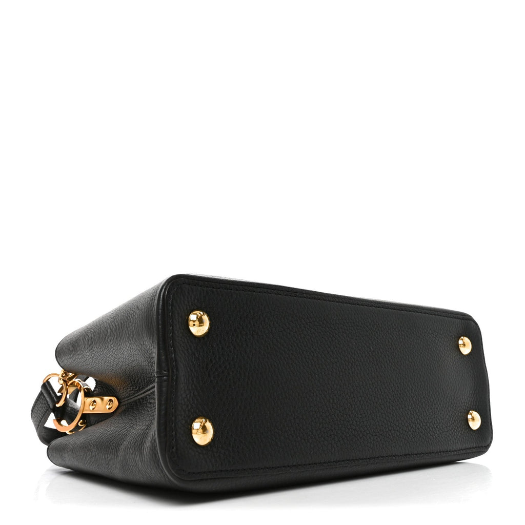 Taurillon Capucines PM Black £¨ Direct shipment via from wholesalehk.shop