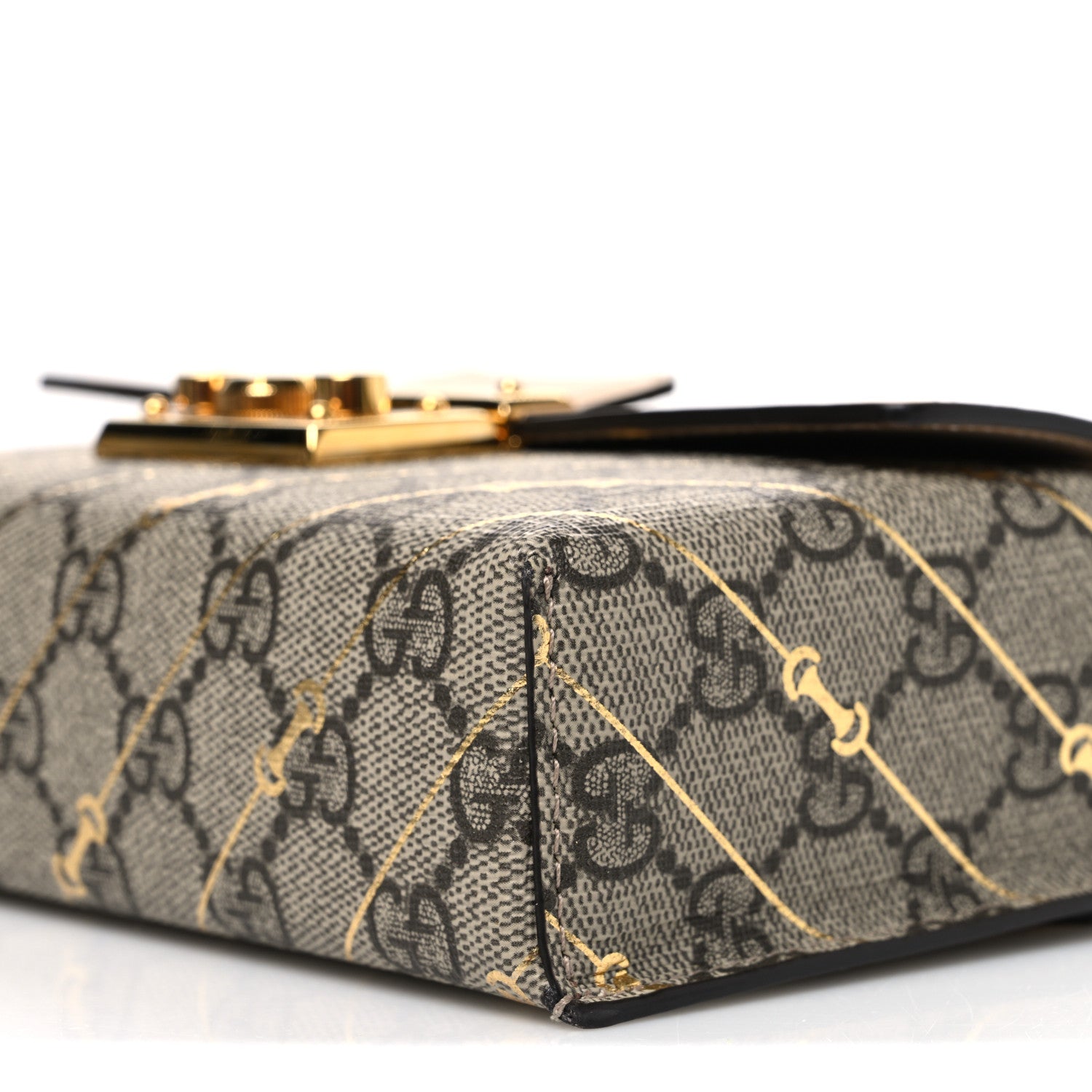 GG Supreme Monogram Calfskin Horsebit Print Mini Padlock Top Handle Shoulder Bag Beige Ebony Light Pink £¨ Direct shipment via from wholesalehk.shop