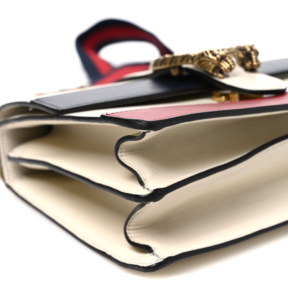 Calfskin Bamboo Web Medium Dionysus Top Handle Bag White Blue Hibiscus Red wholesalehk.shop