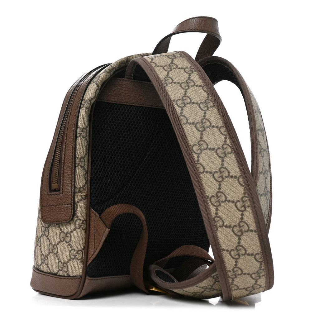 GG Supreme Monogram Calfskin Web Small Ophidia Day Backpack Beige Ebony New Acero wholesalehk.shop