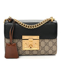 GG Supreme Monogram Calfskin Small Padlock Shoulder Bag Beige Black Cuir £¨ Direct shipment via from wholesalehk.shop