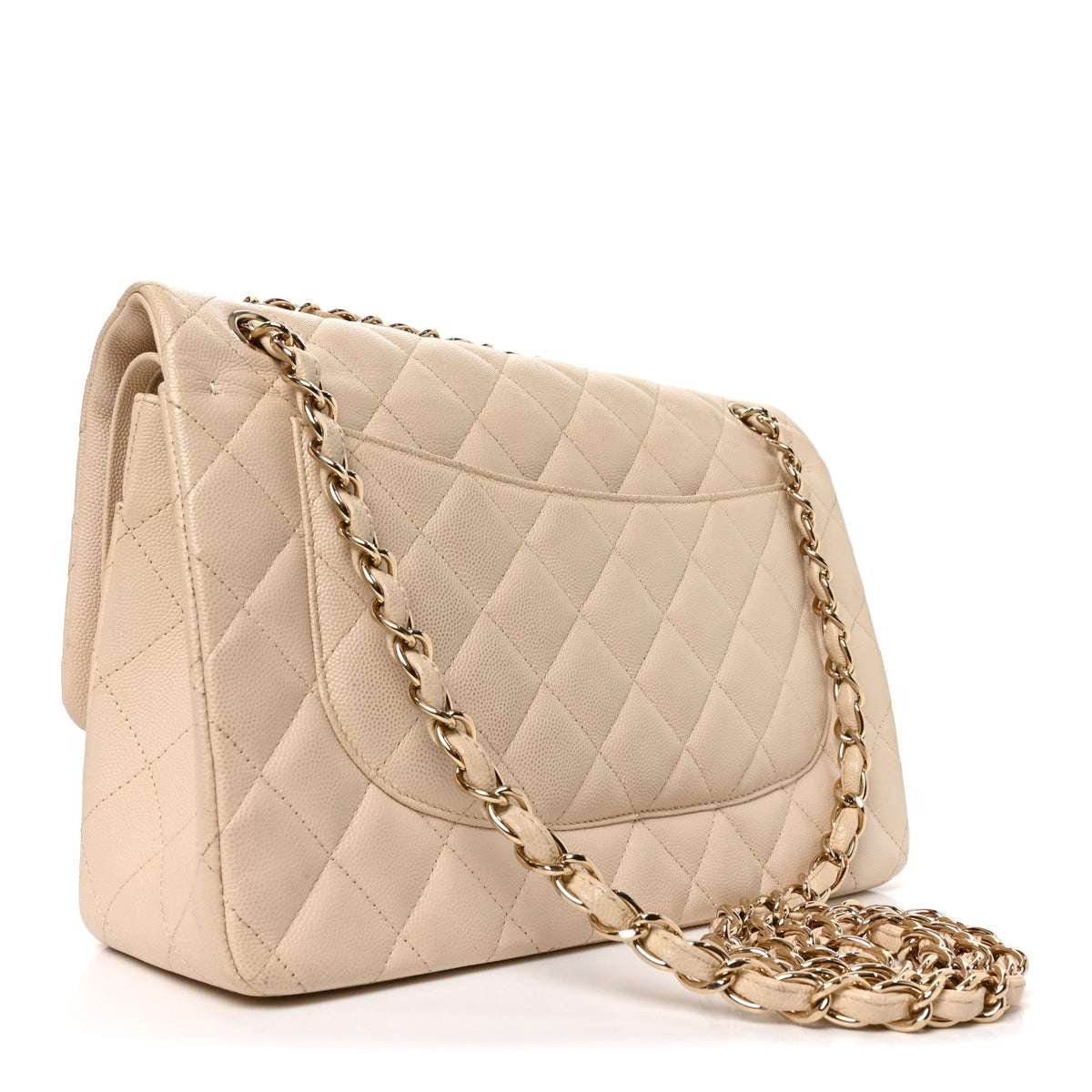 Caviar Quilted Jumbo Double Flap Beige Clair wholesalehk.shop