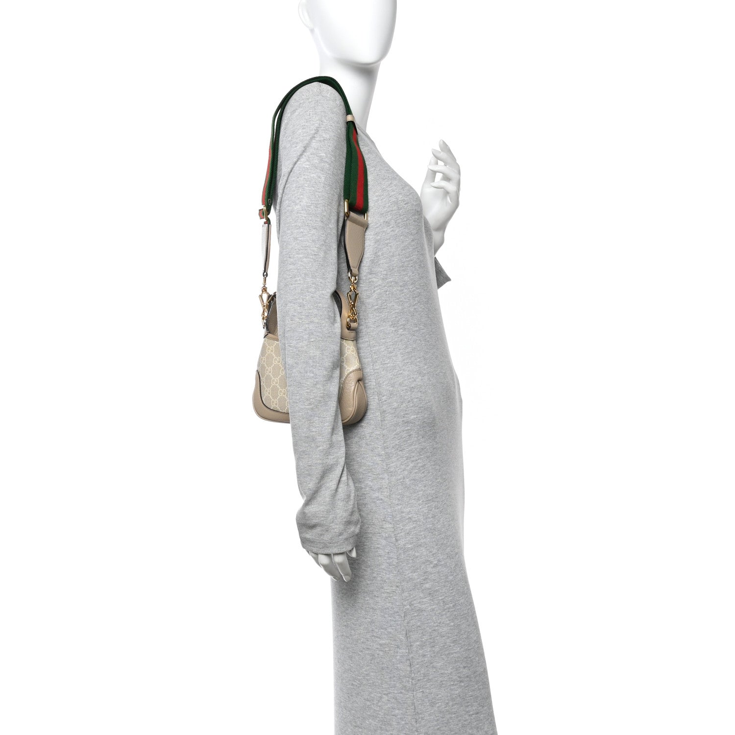 GG Supreme Monogram Textured Dollar Calfskin Mini Jackie 1961 Hobo Beige Mystic White Oatmeal £¨ Direct shipment via from wholesalehk.shop
