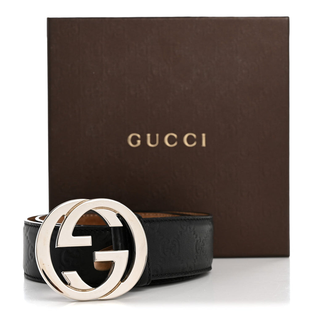 Guccissima Interlocking G Belt 85 34 Black £¨ Direct shipment via from wholesalehk.shop