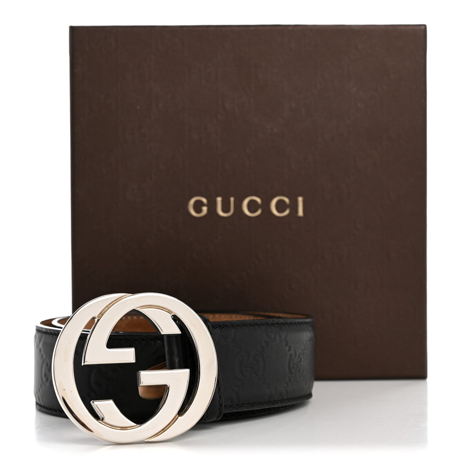 Guccissima Interlocking G Belt 85 34 Black £¨ Direct shipment via from wholesalehk.shop