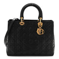 Lambskin Cannage Large Lady Dior Black wholesalehk.shop