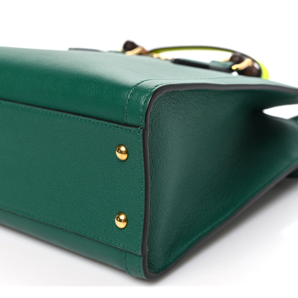 Wonka Grain Calfskin Small Diana Tote Bag Green Yellow Fluo wholesalehk.shop