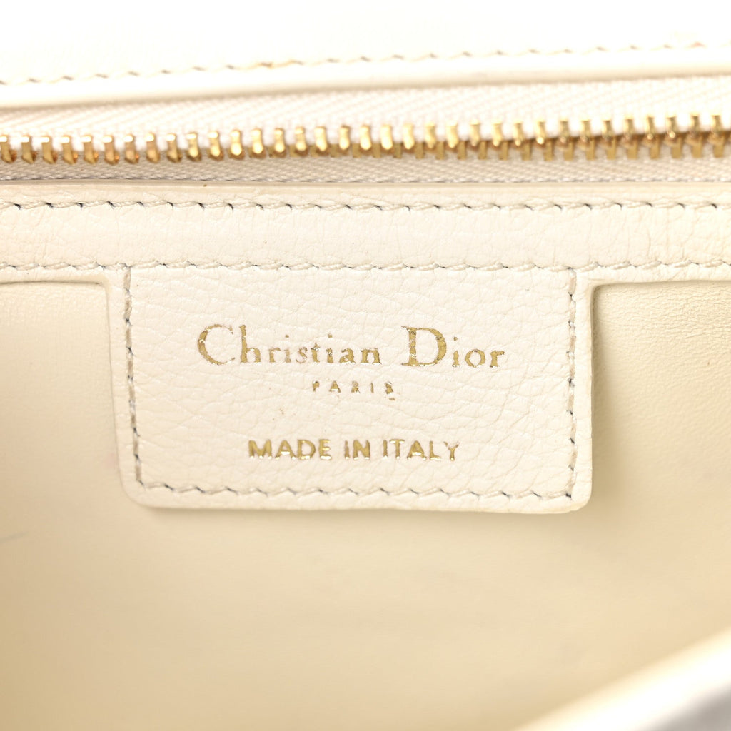 Supple Calfskin Cannage Medium Caro Bag Ivory wholesalehk.shop