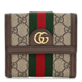 GG Supreme Monogram Web Ophidia French Flap Wallet Beige New Acero wholesalehk.shop
