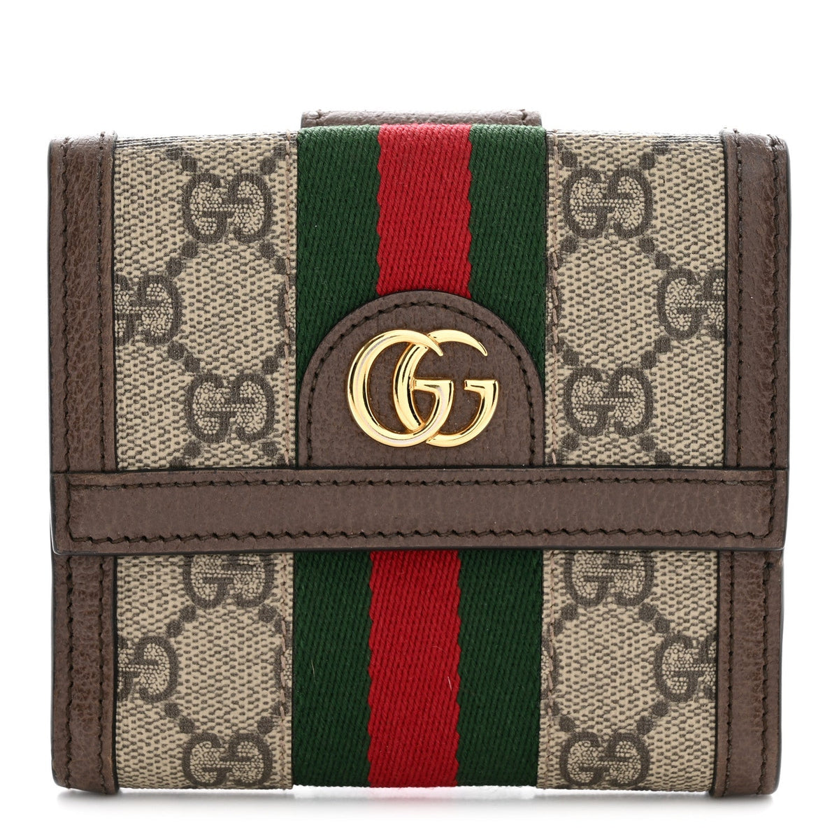 GG Supreme Monogram Web Ophidia French Flap Wallet Beige New Acero wholesalehk.shop