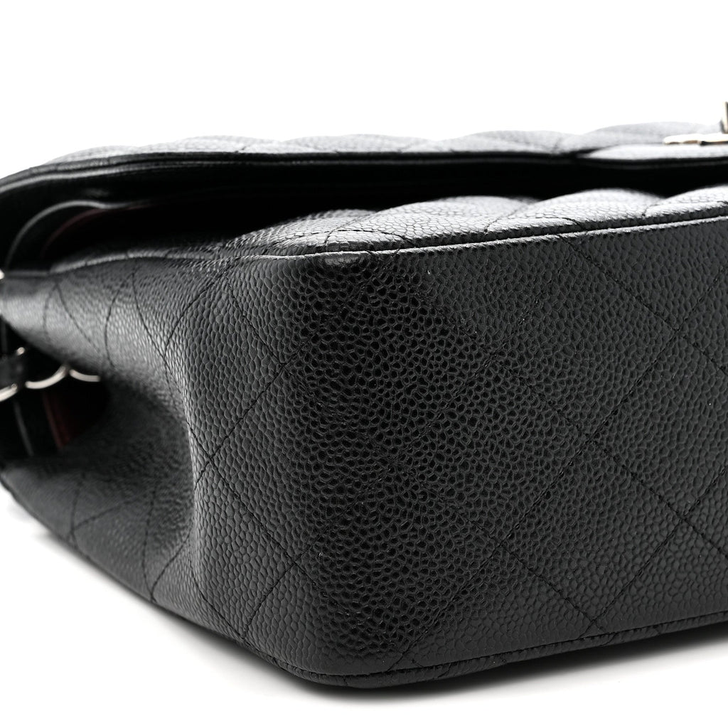 Caviar Quilted Jumbo Double Flap Black wholesalehk.shop