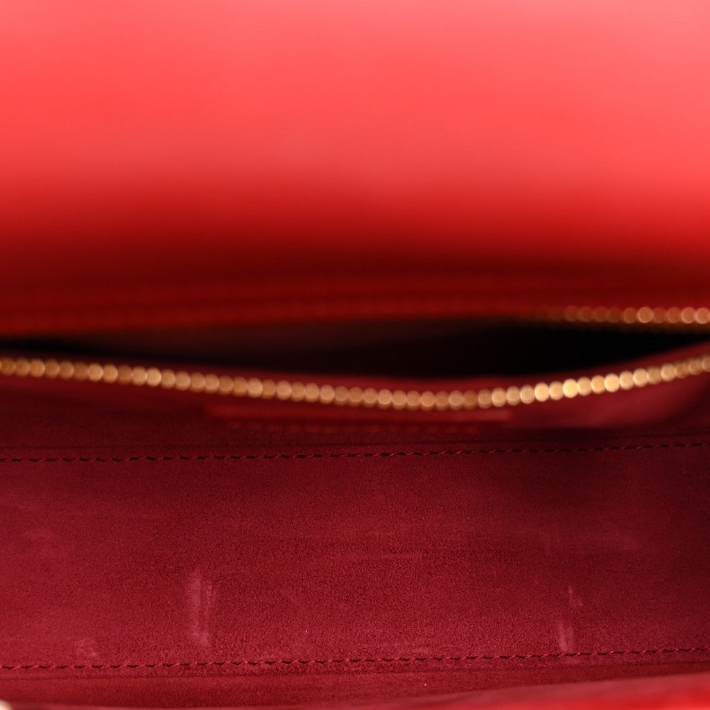Ostrich Small Lady Dior Red wholesalehk.shop