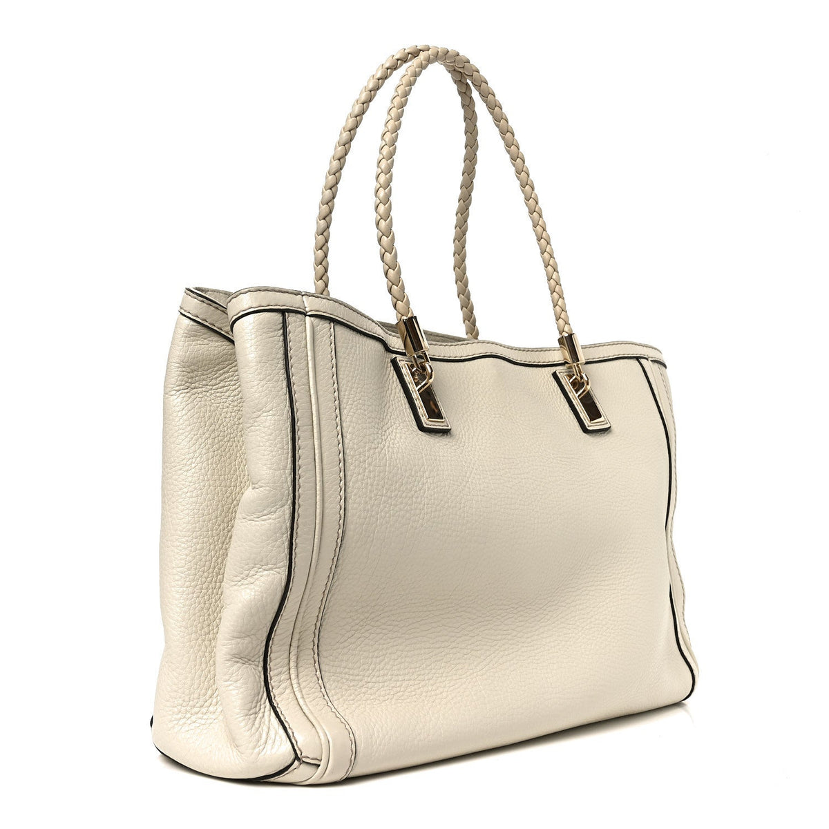 Pebbled Calfskin Medium Bella Tote Off White wholesalehk.shop