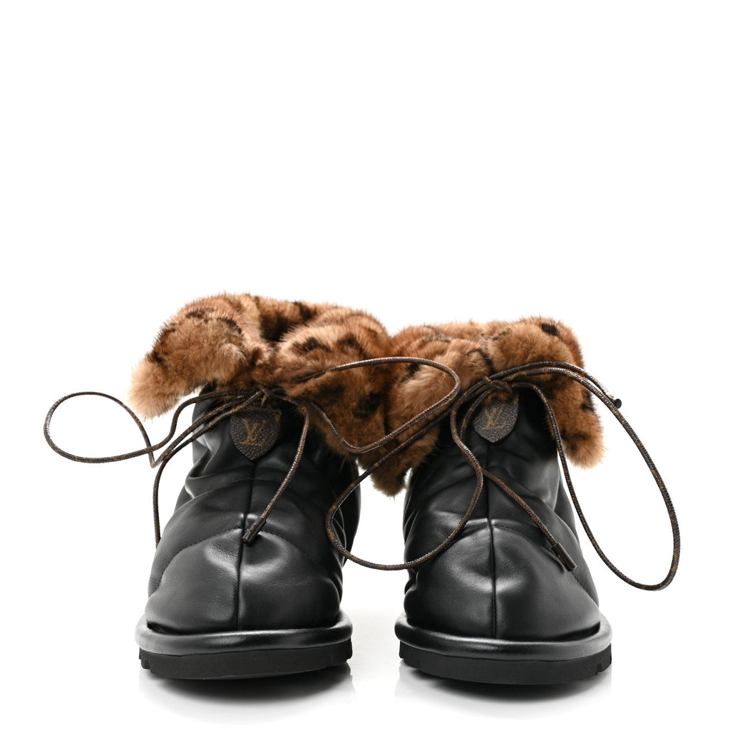 Nylon Mink Monogram Pillow Comfort Ankle Boot 39 Black £¨ Direct shipment via from wholesalehk.shop