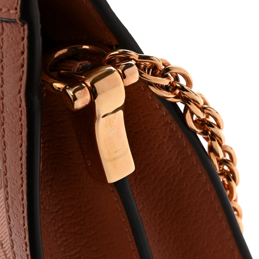 Monogram Textured Dollar Calfskin Small Ophidia Chain Shoulder Bag Cloche Rose Pink wholesalehk.shop