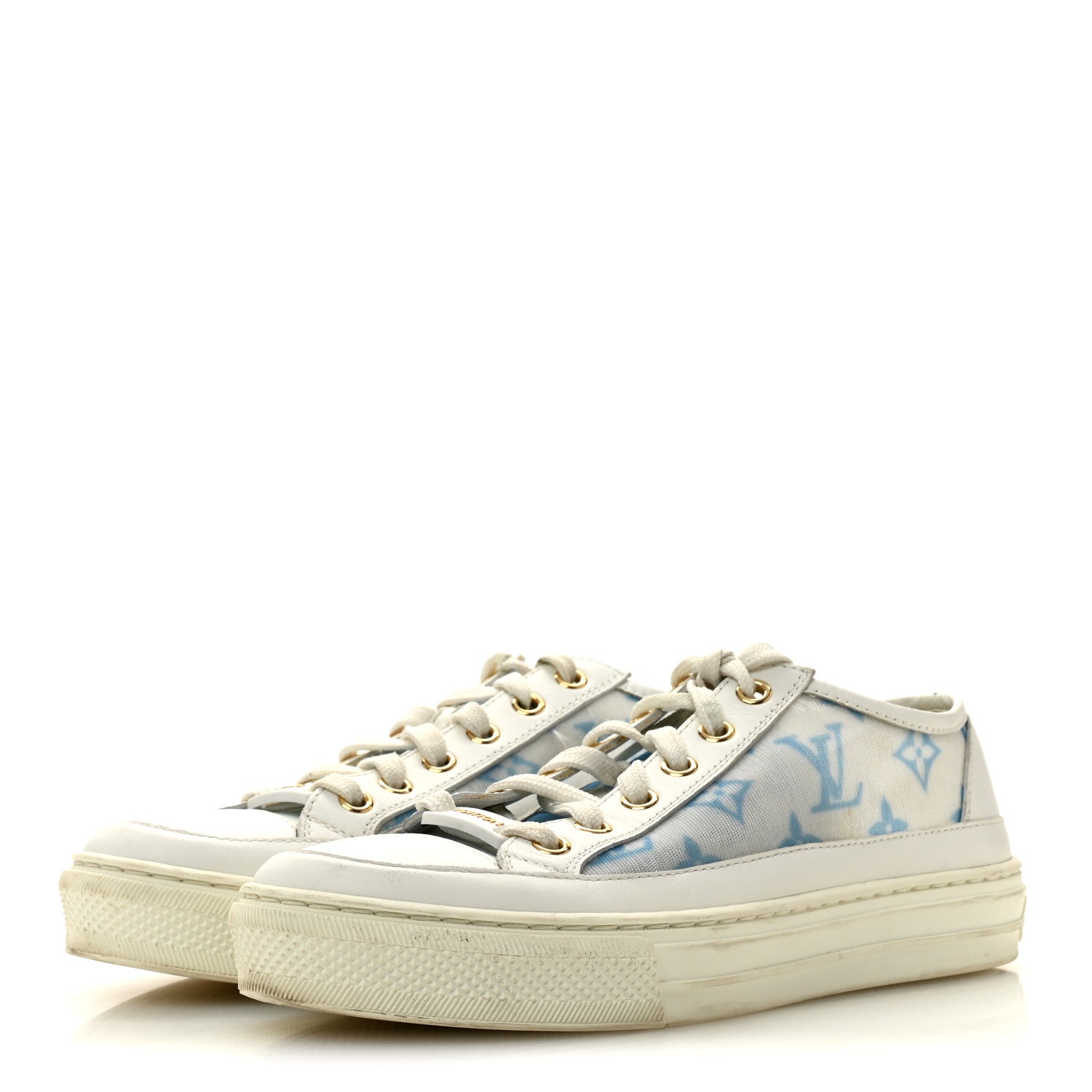 Technical Fabric Calfskin Monogram Stellar Sneakers 35  Blue £¨ Direct shipment via from wholesalehk.shop