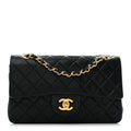 Lambskin Quilted Small Double Flap Black wholesalehk.shop