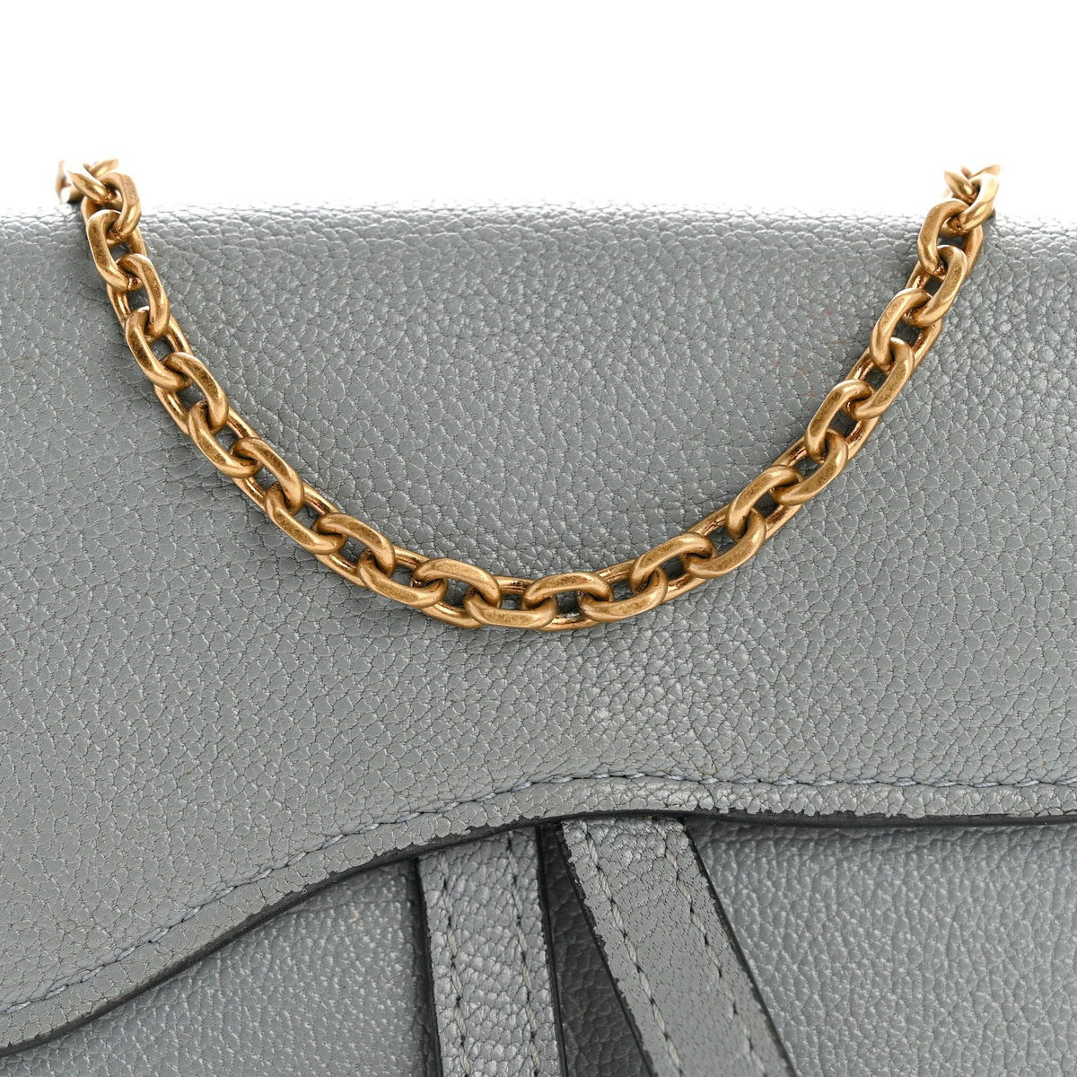 Goatskin Nano Saddle Chain Pouch Blue wholesalehk.shop