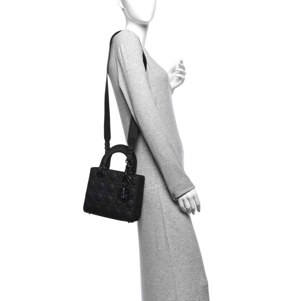 Ultra Matte Calfskin Cannage Small My ABCDior Lady Dior Black wholesalehk.shop