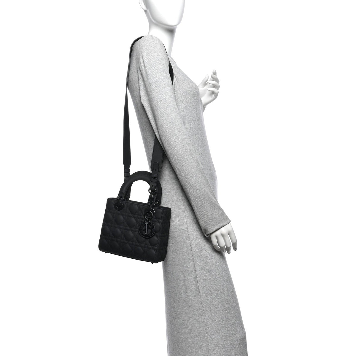 Ultra Matte Calfskin Cannage Small My ABCDior Lady Dior Black wholesalehk.shop