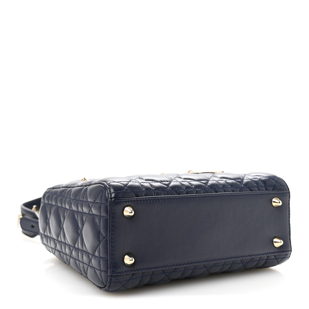 Lambskin Cannage Small Lucky Badges My Lady Dior Navy wholesalehk.shop