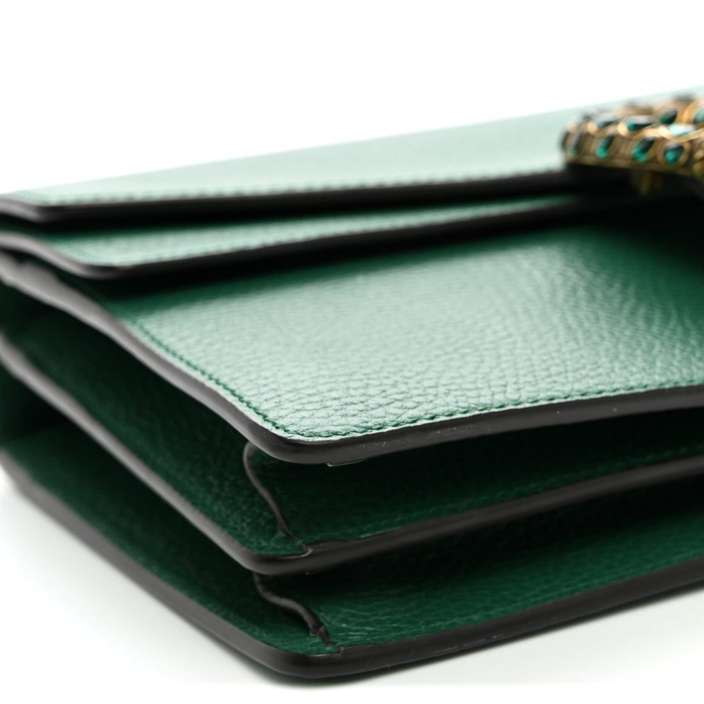 Pebbled Calfskin Small Dionysus Shoulder Bag Emerald wholesalehk.shop