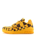 Damier Pop Grained Calfskin Mens LV Trainer Sneakers 8 Jaune Mat £¨ Direct shipment via from wholesalehk.shop